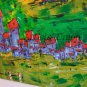 Modern Cityscape Seascape Original Oil Painting Large Contemporary Art Palette Knife Abstract Red