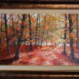 Autumn Forest Original Oil Painting Landscape Fall Trees Palette Knife Art 24 inch Leaves Red Orange