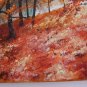 Autumn Forest Original Oil Painting Landscape Fall Trees Palette Knife Art 24 inch Leaves Red Orange