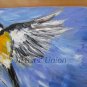 Chickadee Original Oil Painting Impasto Yellow Bird Art Animal Impressionistic Palette Textured