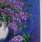 Lilacs Original Oil Painting Still Life Purple Flowers Palette Knife Art White Vase