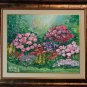 Summer Garden Original Oil Painting Impasto Colorful Flowers Palette Knife Art Linen Canvas