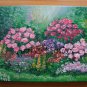 Summer Garden Original Oil Painting Impasto Colorful Flowers Palette Knife Art Linen Canvas