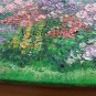 Summer Garden Original Oil Painting Impasto Colorful Flowers Palette Knife Art Linen Canvas