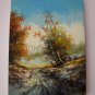 Autumn Original Oil Painting Landscape Trees Palette Knife Art Road Snow Winter Countryside