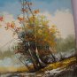 Autumn Original Oil Painting Landscape Trees Palette Knife Art Road Snow Winter Countryside