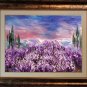 Lavender Fields Original Oil Painting Landscape Purple Flowers Trees Fine Art Meadow Impasto