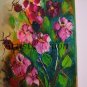 Wild Roses Original Oil Painting Still Life Impasto Pink Flowers Palette Knife Art
