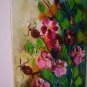 Wild Roses Original Oil Painting Still Life Impasto Pink Flowers Palette Knife Art
