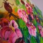 Wild Roses Original Oil Painting Still Life Impasto Pink Flowers Palette Knife Art