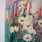 White Daisies Original Oil Painting Meadow Lavender Wild Flowers Impasto Textured Art