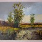 Landscape Original Oil Painting Fields Trees Road Palette Knife Art Countryside Laputz Sky Storm