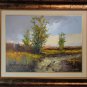 Landscape Original Oil Painting Fields Trees Road Palette Knife Art Countryside Laputz Sky Storm