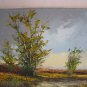 Landscape Original Oil Painting Fields Trees Road Palette Knife Art Countryside Laputz Sky Storm