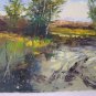 Landscape Original Oil Painting Fields Trees Road Palette Knife Art Countryside Laputz Sky Storm