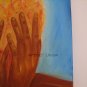 Surrealism Original Oil Painting Figurative Fine Art Portrait Brain Storm Hands Red Blue