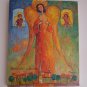 Angels Original Oil Painting Portrait Figurative Art Cityscape Religion Violin Textured Art Orange
