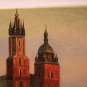 Cityscape Original Oil Painting Cracow Walking People Rain Figurative Fine Art Horse Hansom Cab