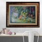 Still Life Original Oil Painting Fine Art Flowers Fruits Pomegranate Apple Wine Bottles Bowl Vase