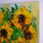 Sunflowers Original Oil Painting Still Life Flowers Impressionism Impasto Palette Knife Art Square