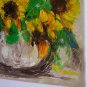 Sunflowers Original Oil Painting Still Life Flowers Impressionism Impasto Palette Knife Art Square
