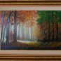Autumn Glade Original Oil Painting Landscape Forest Fall Trees Palette Knife Fine Art Leaves