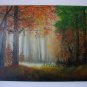 Autumn Glade Original Oil Painting Landscape Forest Fall Trees Palette Knife Fine Art Leaves