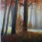 Autumn Glade Original Oil Painting Landscape Forest Fall Trees Palette Knife Fine Art Leaves
