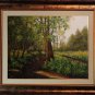 Forest Stream Original Oil Painting Landscape Trees Spring River Palette Knife Fine Art