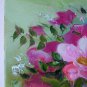 Pink Roses Original Oil Painting Impasto Still Life Palette Knife Art Wild Flowers