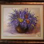 Purple Wild Flowers Original Oil Painting Still Life Impasto Lavender Palette Knife Fine Art