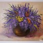 Purple Wild Flowers Original Oil Painting Still Life Impasto Lavender Palette Knife Fine Art