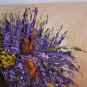Purple Wild Flowers Original Oil Painting Still Life Impasto Lavender Palette Knife Fine Art