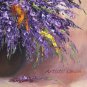 Purple Wild Flowers Original Oil Painting Still Life Impasto Lavender Palette Knife Fine Art
