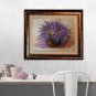 Purple Wild Flowers Original Oil Painting Still Life Impasto Lavender Palette Knife Fine Art