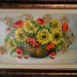 Sunflowers Original Oil Painting Red Poppies Impasto Still Life Palette Knife Textured Fine Art