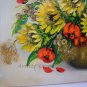 Sunflowers Original Oil Painting Red Poppies Impasto Still Life Palette Knife Textured Fine Art