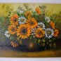 Sunflowers Original Oil Painting White Daisies Impasto Still Life Palette Knife Textured Fine Art