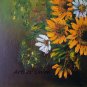 Sunflowers Original Oil Painting White Daisies Impasto Still Life Palette Knife Textured Fine Art