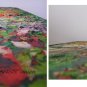 Cottage Mallows Garden Original Oil Painting Landscape Flowers Tree Impasto Art Malva
