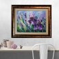 Purple Irises Original Oil Painting Meadow Flowers Fine Art Delicate Paint Texture Floral