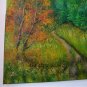 Landscape Original Oil Painting Forest Mountain Path Meadow Grass Autumn Trees