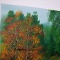 Landscape Original Oil Painting Forest Mountain Path Meadow Grass Autumn Trees
