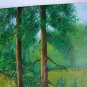 Landscape Original Oil Painting Forest Mountain Path Meadow Grass Autumn Trees
