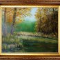 Autumn Landscape Original Oil Painting Wetlands Fall Forest Grass Trees Fine Art Offer