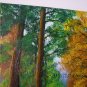 Autumn Forest Original Oil Painting Landscape Fall River Trees Palette Knife Fine Art Leaves