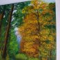 Autumn Forest Original Oil Painting Landscape Fall River Trees Palette Knife Fine Art Leaves