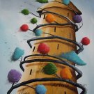 P. Sliwka Abstract Original Oil Painting Tree of Life Surrealism Contemporary Fine Art Modern Nature