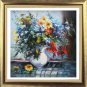 Still Life Original Oil Painting, Red Poppies Colorful Wild Flowers, Roses Impasto Textured Fine Art