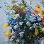 Still Life Original Oil Painting, Red Poppies Colorful Wild Flowers, Roses Impasto Textured Fine Art